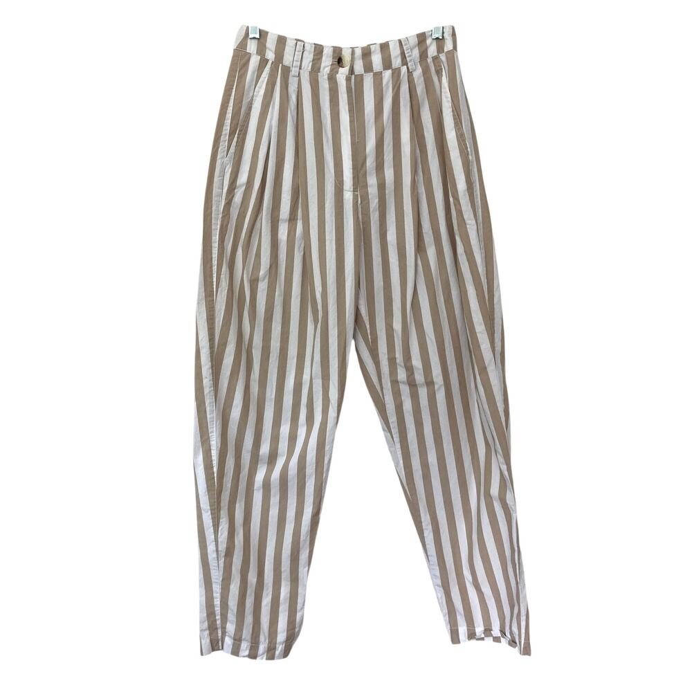 Urban Outfitters Maximalism Barrel Crop Percy Striped Pleated High-Rise Pants 6
